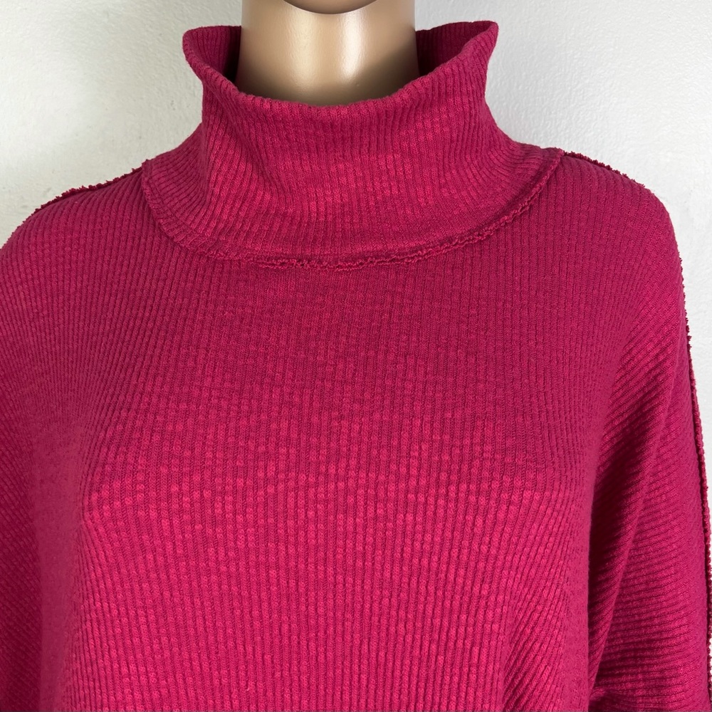 FREE PEOPLE PINK LONG SLEEVE RIBBED TOP - Picture 3 of 9